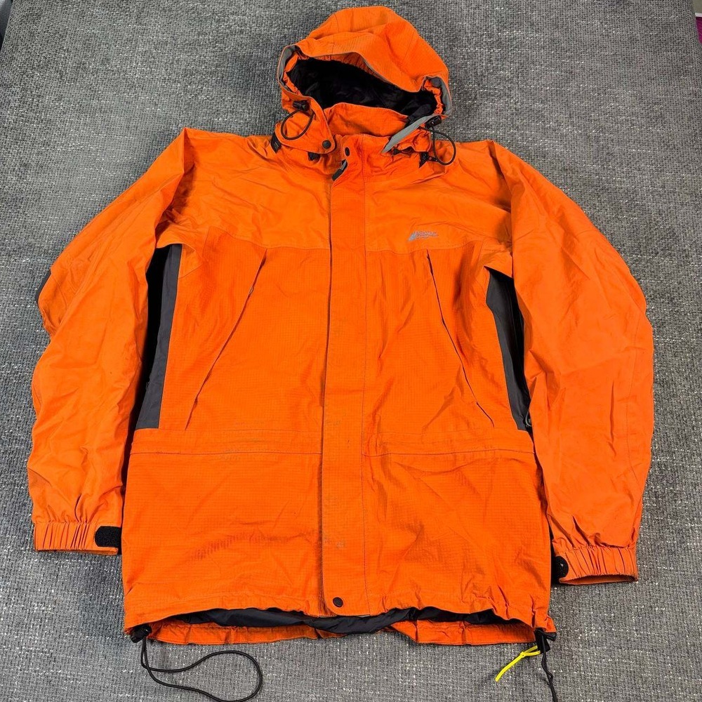 Vintage Mountain Equipment Co-op Gortex Rain Jacket Mens L Orange Ripstop Shell
